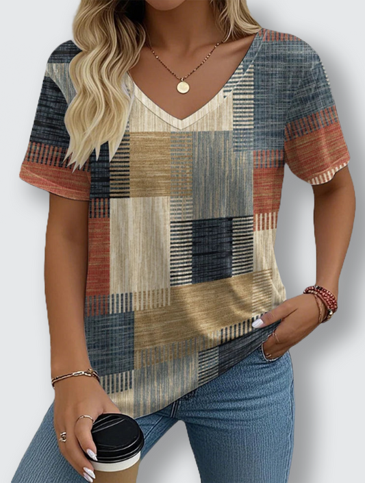 Julia - Sommar-T-shirt med V-ringning