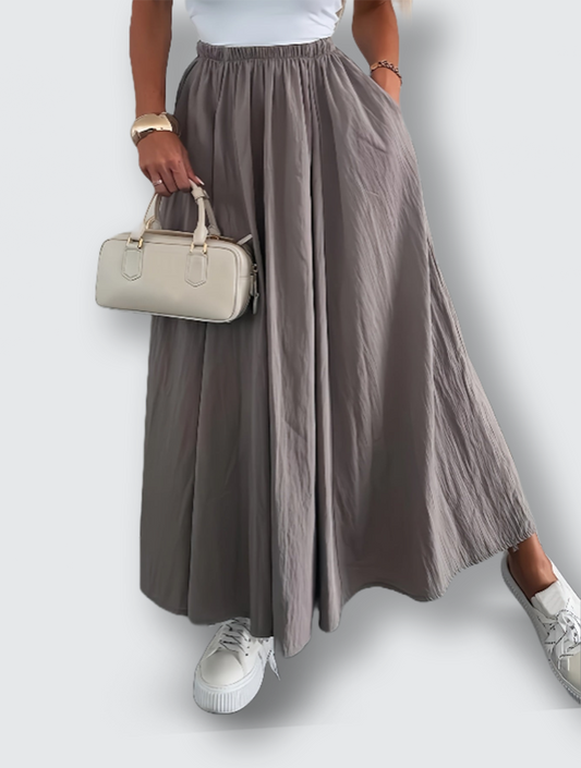 Adina – Högmidjad maxikjol med fickor