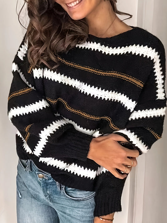 Adela – Off - shoulder stickad tröja för alla säsonger - Véloria Studios