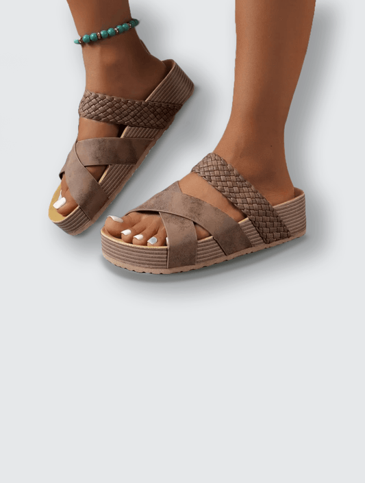 Ellie - ortopediska lädersandaler - Véloria Studios