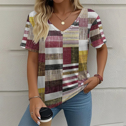 Julia - Sommar-T-shirt med V-ringning