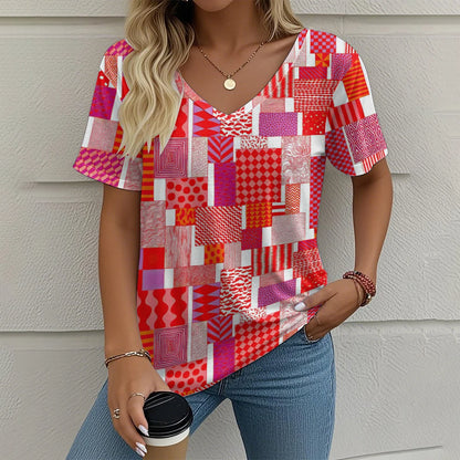Julia - Sommar-T-shirt med V-ringning