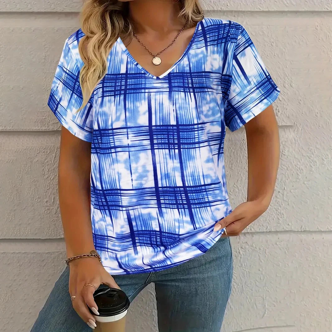Julia - Sommar-T-shirt med V-ringning