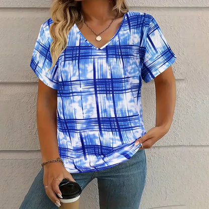 Julia - Sommar-T-shirt med V-ringning