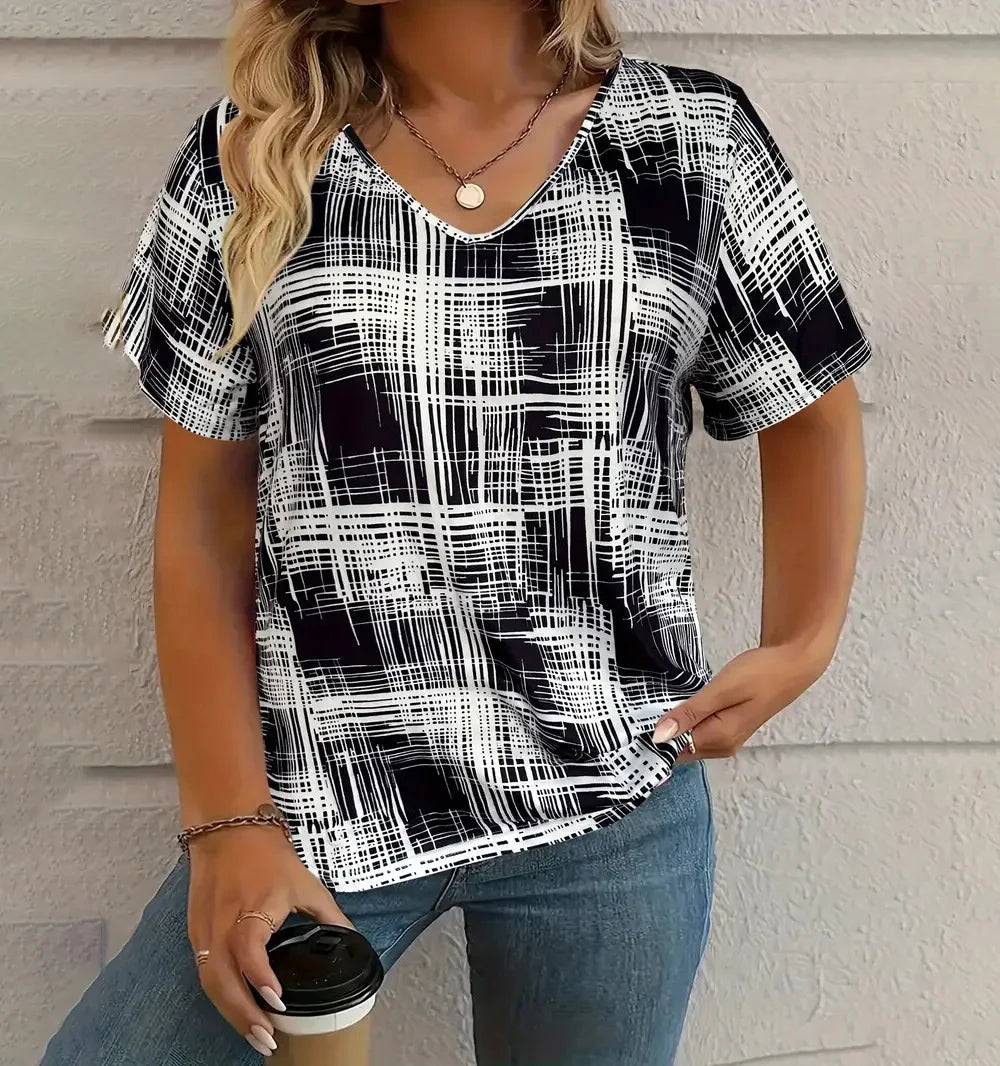 Julia - Sommar-T-shirt med V-ringning
