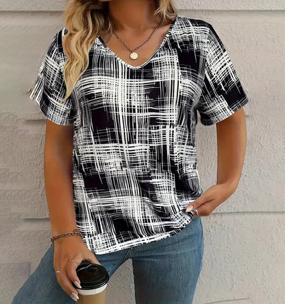 Julia - Sommar-T-shirt med V-ringning