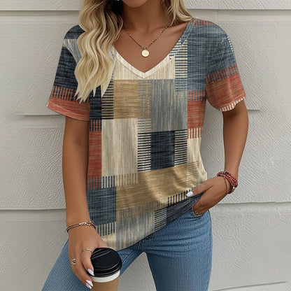 Julia - Sommar-T-shirt med V-ringning