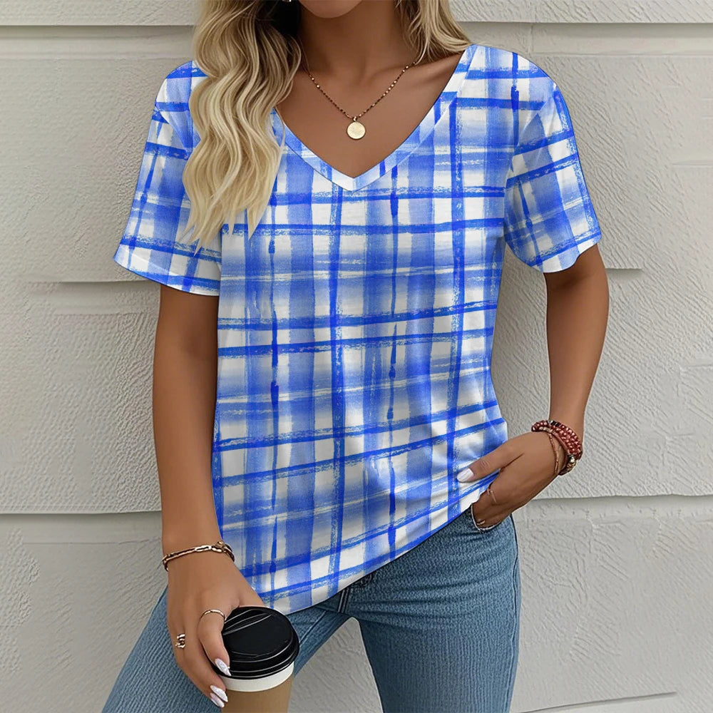 Julia - Sommar-T-shirt med V-ringning