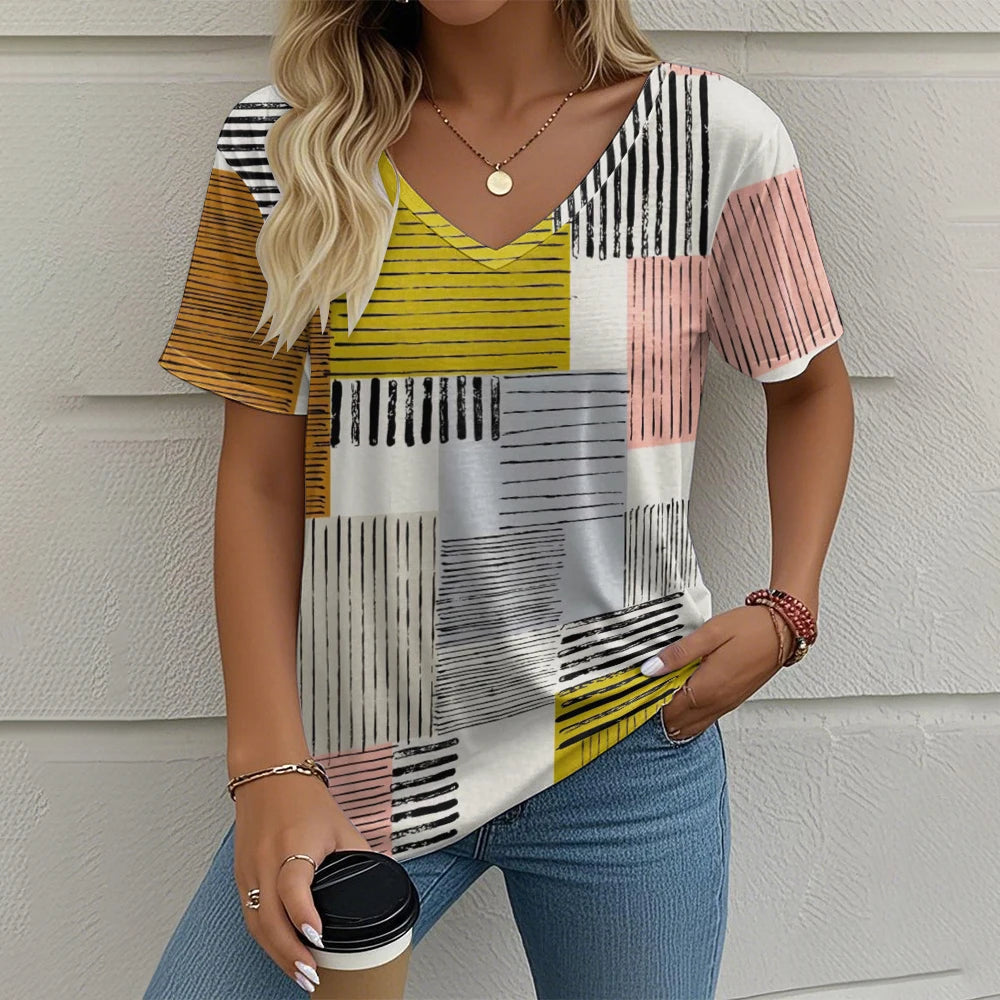 Julia - Sommar-T-shirt med V-ringning