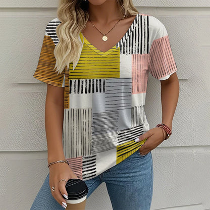 Julia - Sommar-T-shirt med V-ringning