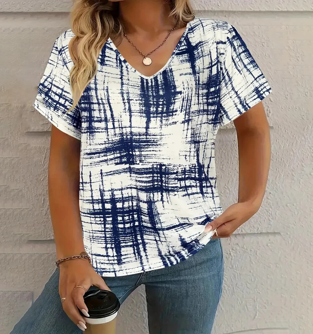 Julia - Sommar-T-shirt med V-ringning