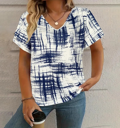 Julia - Sommar-T-shirt med V-ringning