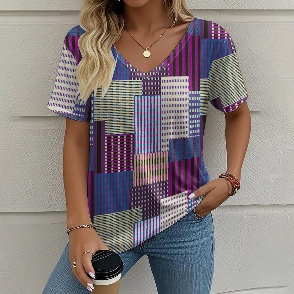 Julia - Sommar-T-shirt med V-ringning