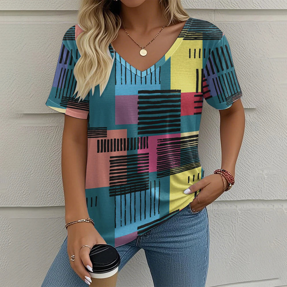 Julia - Sommar-T-shirt med V-ringning
