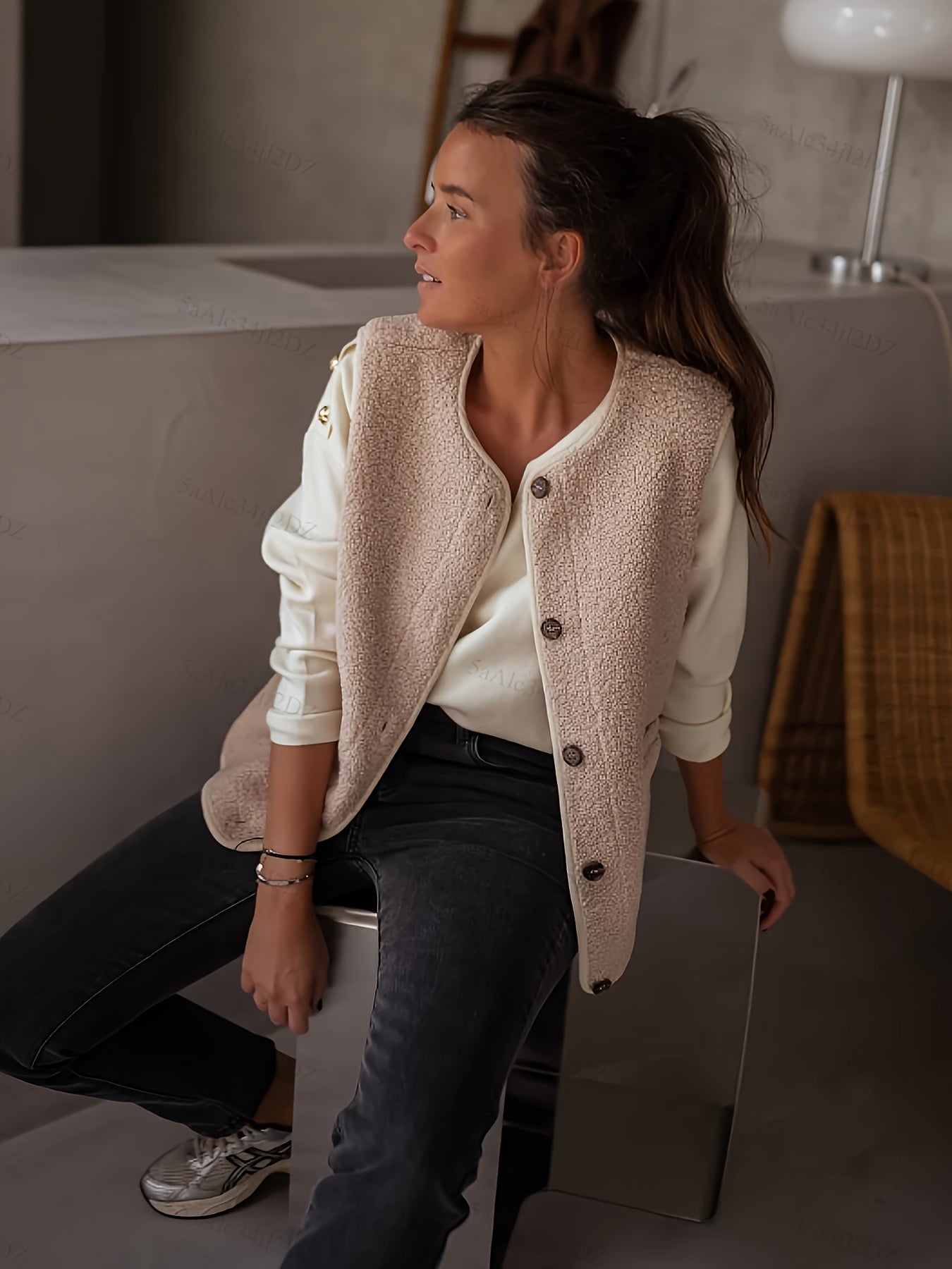 Ollina – Elegant och stilren ärmlös kappa