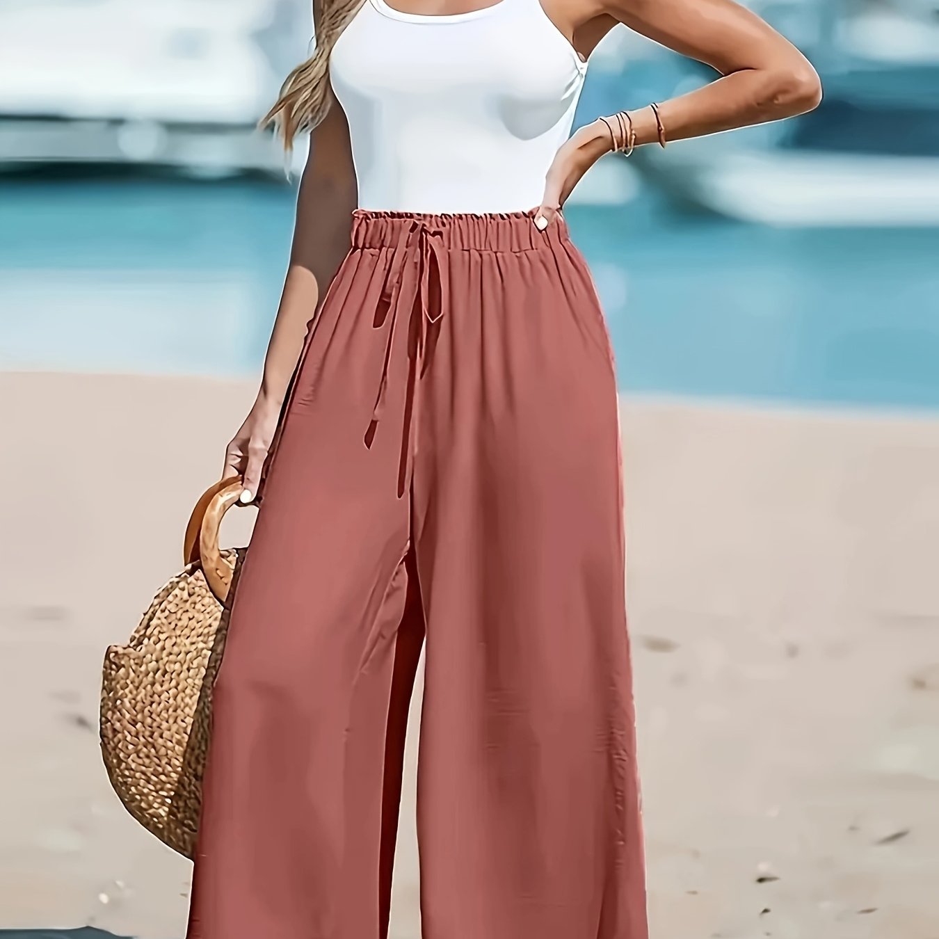 Monika - Elegant och bekväm wide-leg byxa