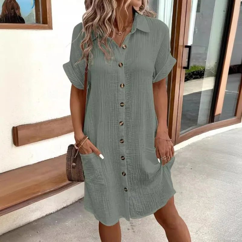 Casual Luftig knäppklänning 1+1 GRATIS - YourFashions