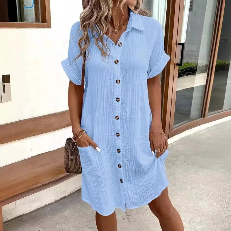 Casual Luftig knäppklänning 1+1 GRATIS - YourFashions