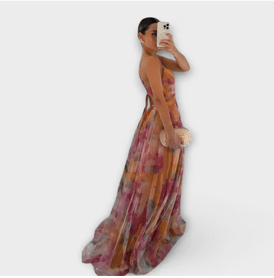 Elegant klänning i akvarellfärg - YourFashions