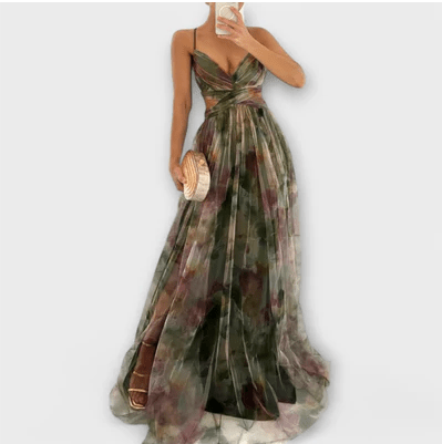 Elegant klänning i akvarellfärg - YourFashions