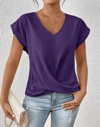 Jada - Elegant T-shirt med V - ringning - Véloria Studios