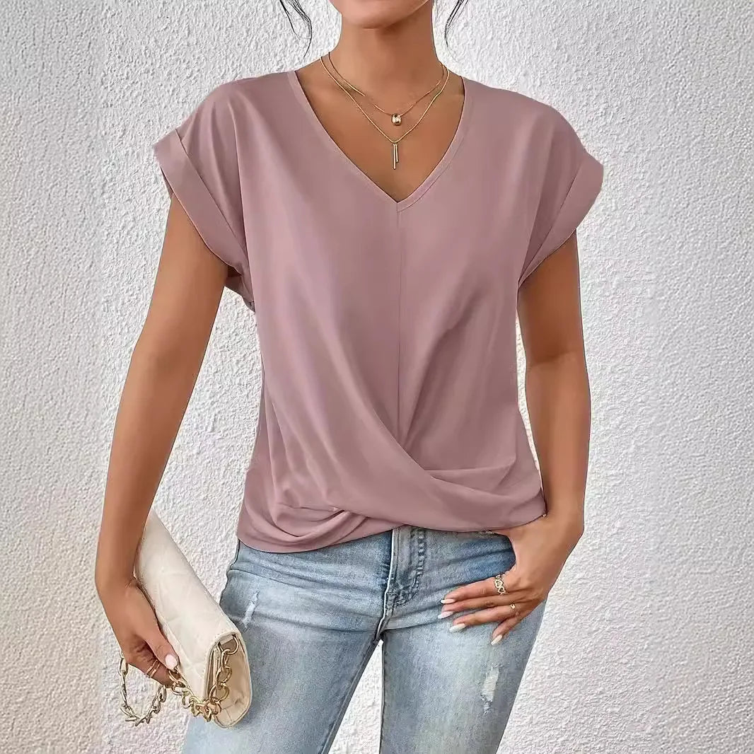 Jada - Elegant T-shirt med V - ringning - Véloria Studios