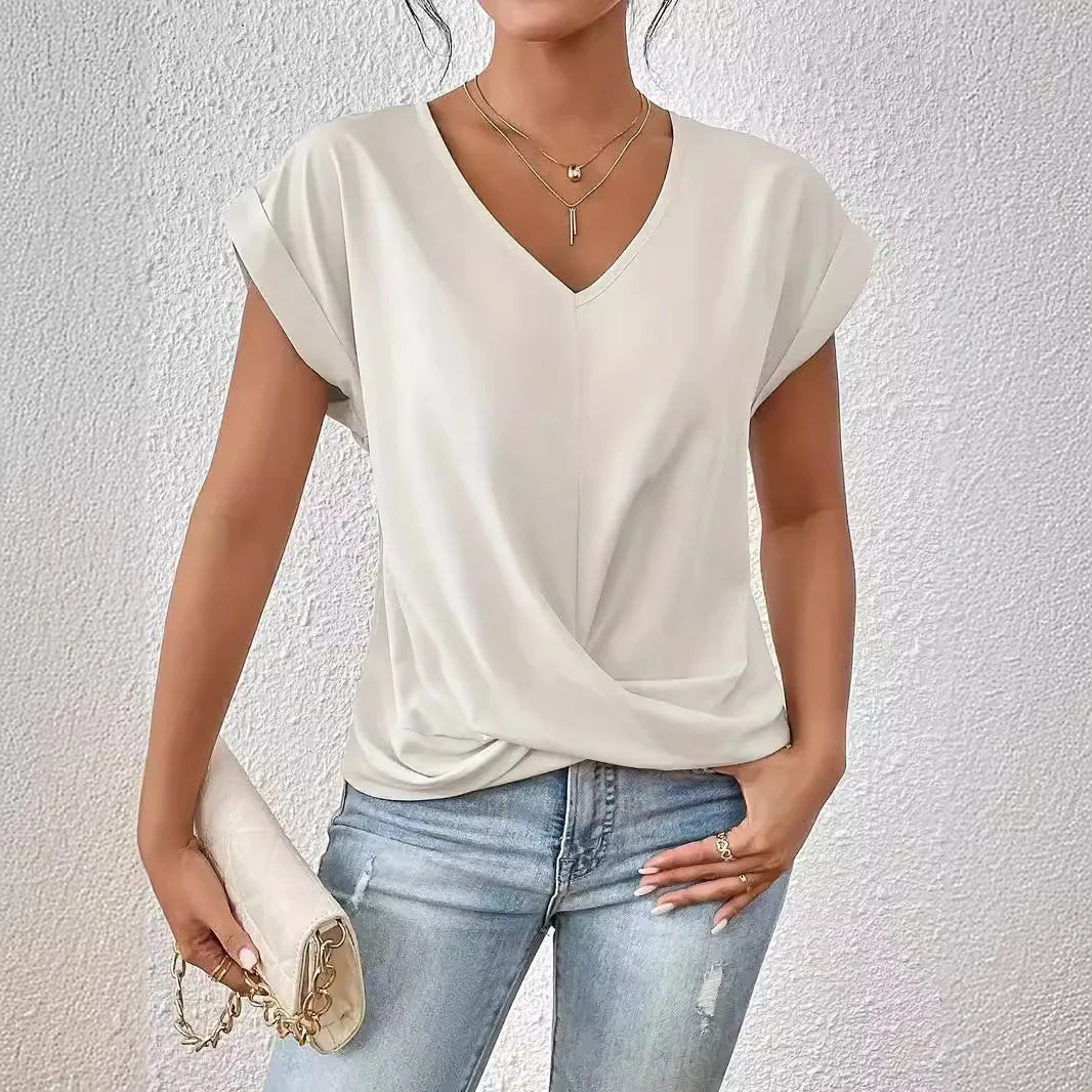 Jada - Elegant T-shirt med V - ringning - Véloria Studios