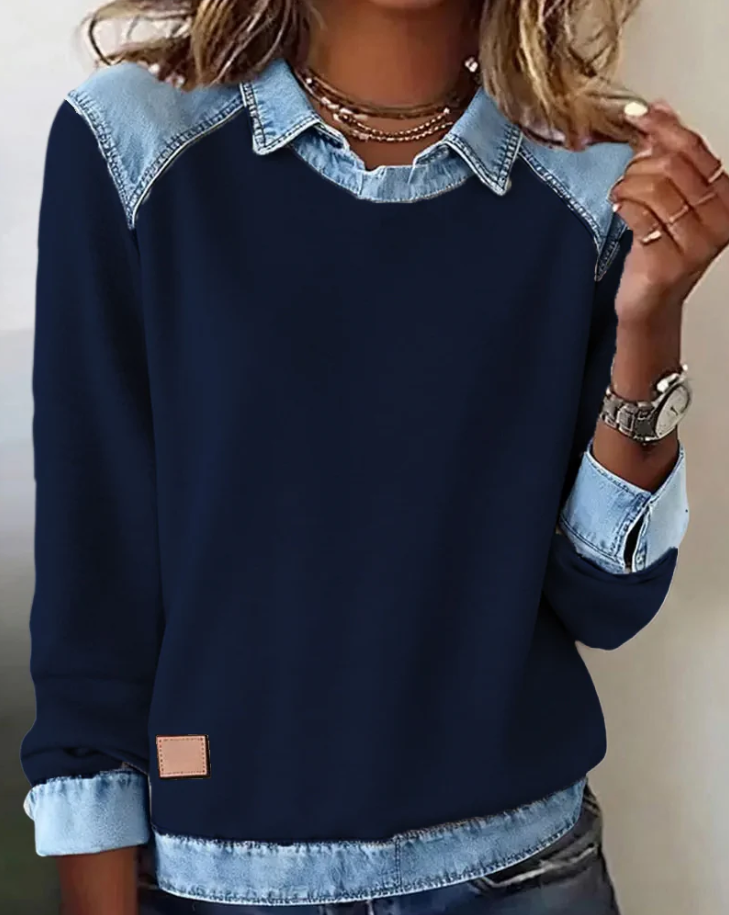 Veleska – Elegant Patchwork Blouse