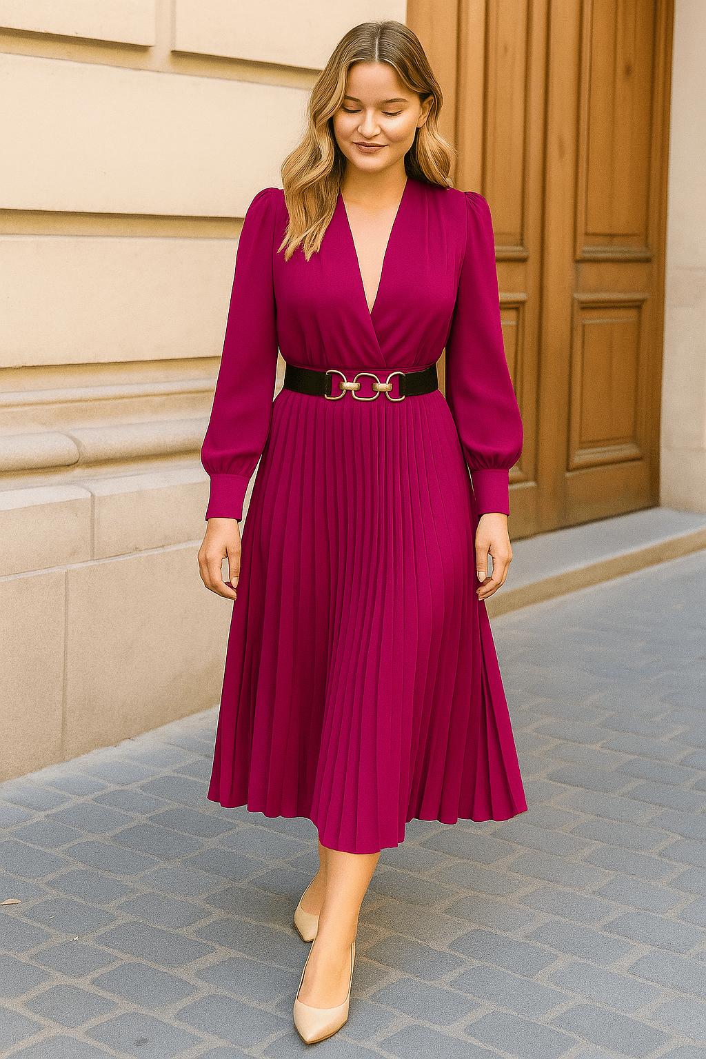 Svala – Elegant plisserad klänning för sommarens dagar - Véloria Studios