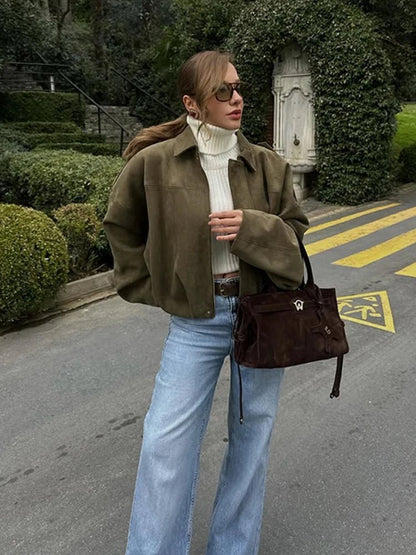 The Olive Luxe Bomber - YourFashions