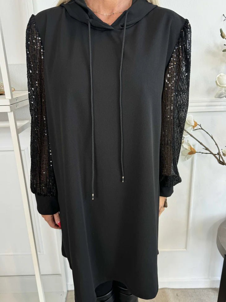 Wilna – Mini - klänning med paljett - detaljer - Véloria Studios