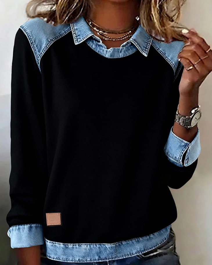 Veleska – Elegant Patchwork Blouse